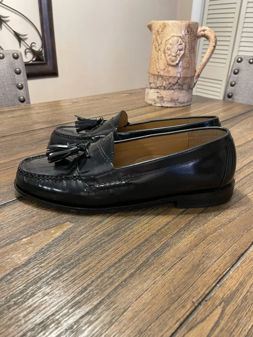 Cole Haan Pinch Men’s 8 M Black Leather Tasseled Loafers Shoes Slip On Classic